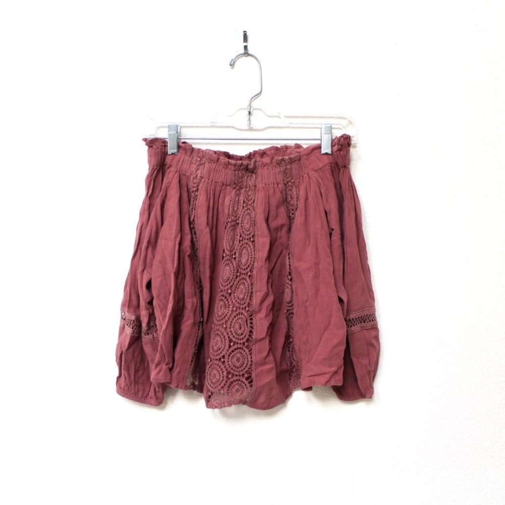 American Eagle | Crochet Off the Shoulder Top